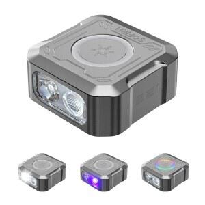 Sofirn SE1 키체인 손전등, UV 라이트와 RGB가 장착된 300루멘 소형 EDC 마그네틱 베이스가 충전식 미니 라이트, 일상적인 휴대용 방수 포켓 손전등 (그레이)