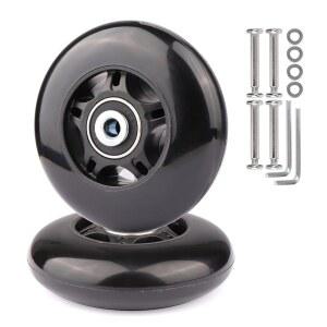 글래더 러기지 캐리어 교체 휠 사일런트 PU 캐스터 인라인 /ABEC7 608-2RS 베어링 6MM 액슬 와셔 범용 수리 키트(76X24MM)