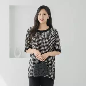 엄마옷 마담4060 사각나염롱블라우스 -QBL2606076-