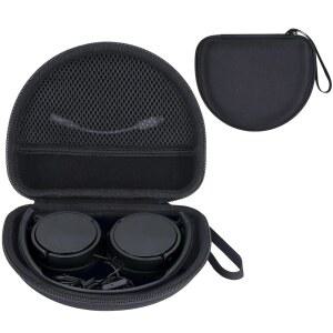소니 MDR-ZX110 / MDRZX110AP MDRZX110NC MDR-ZX310AP ZX 시리즈 유선 온이어 헤드폰용 RIYADAONE 하드 케이스 교체 (블랙 케이스)