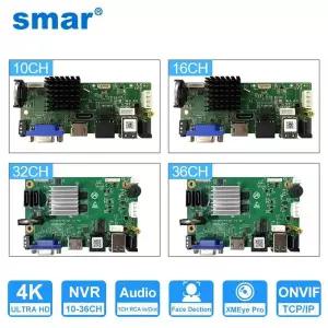 Smar-CCTV 9CH 10CH 16CH 32CH 4K NVR 마더 보드 H.265  네트워크 비디오 레코더 5MP 8MP IP 카메라 얼굴