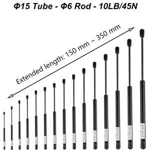 차량용 선정리 1PC 45N 10LB 150 350mm 범용 자동차 스프링 나일론 엔드 피팅 리프트 지원 트렁크 테일 게이트 스트럿 교체