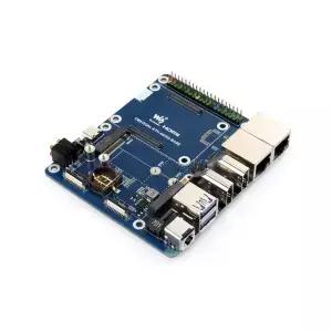 라즈베리 파이 CM5 듀얼 이더넷 캐리어 보드 키트 케이스 및 전원 공급 장치 포함 4K HDMI 2.5G LAN NVMe