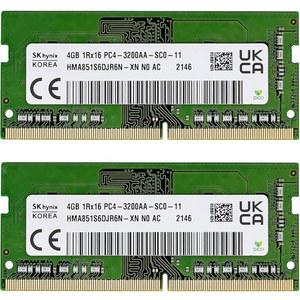 타임텍 하이닉스 8GB KIT(2X4GB) DDR4 3200MHZ PC4-25600 비-ECC 언버퍼링 1.2V CL22 1RX16 싱글 랭크 260핀 SODIMM AMD 및 인텔 게이밍 노트북 PC 컴퓨터 메모리 RAM 모듈과 호환