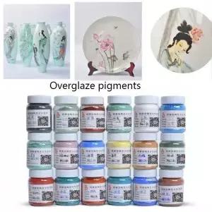 80g/병 오버글레이즈 안료 파우더/750 C 세라믹 페인팅 수제 DIY 접시 꽃병 수공예품 색칠 페인트 용품