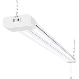 하이콜리티 5000K LED 상점 조명 연결 가능, 차고, 작업장, 지하실, 걸이식 또는 플러시 마운트용 4FT 일광 42W 천장 조명, 전원 코드 및 풀 체인 포함, 4400lm, ETL- 1팩