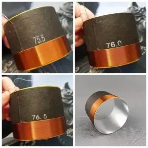 1pcs 75.5/76/76.5mm 저음 스피커 음성 코일 4Ohm 우퍼 라운드 구리 와이어 오디오 액세서리 용 흰색