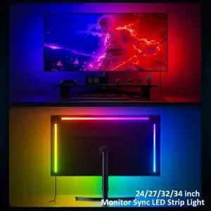 컴퓨터 화면 LED 동기화 빛 스마트 게임 스트립 라이트 모니터 룸 분위기 장식을위한 RGB 백라이트 픽업