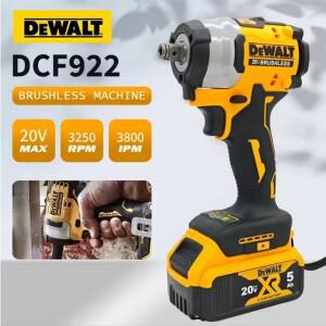 2026 DEWALT DCF922 610N.m 고토크 브러시리스 임팩트 렌치, 20V 무선 가변 속도 전동 공구