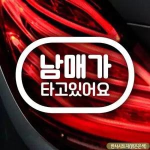 자매가 아기가타고있어요 자동차스티커반사 쌍둥이 차량 차스티커
