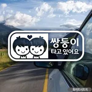 자동차스티커 쌍둥이타고있어요 차량용스티커 아기가타고있어요