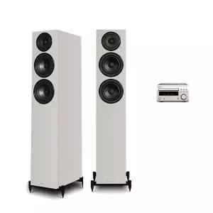 데논 RCD-M41 + 와피데일 Diamond 12.4i 미니 하이파이 오디오 세트