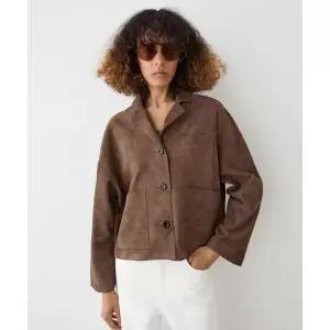 MASSIMO DUTTI 플루이드 스웨이드 가죽 재킷 463709