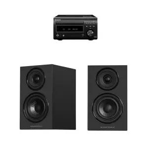 데논 RCD-M41 + 와피데일 Diamond 12.1i 미니 하이파이 오디오 세트