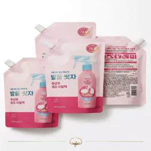 온더바디 코튼풋 발을씻자 풋샴푸 비누향 리필 500ml 4개