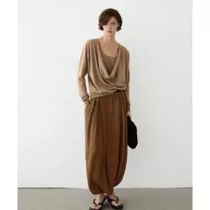 MASSIMO DUTTI 코튼 드레이프넥 니트 스웨터 463941