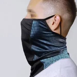 4색 1개 여름 쿨 마스크 귀걸이 아이스 원단 얼굴가리이어홀 넥스카프 목토시 햇빛 냉감 등산 인증 자전거