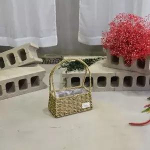 [오너클랜]해초 라탄 왕골바구니-사각 25x12x35cm 꽃바구니