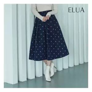 엘루아 [최초가59,900원] 도트 스커트_네이비