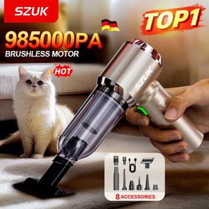 SZUK 985000Pa 자동차 진공 청소기 세차용품 휴대용 차량용 차량용청소기 미니 핸디청소기 흡입 차량청소기 진공청소기 무선청소기 세척기 핸드헬드 강력한 무선 소형청소 무선진공