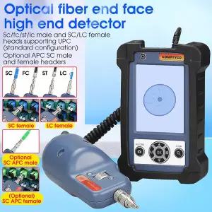 COMPTYCO AUA-400 섬유 현미경 광섬유 비디오 검사 프로브 섬유 검사기LCD 모니터 APC/UPC 팁 포함