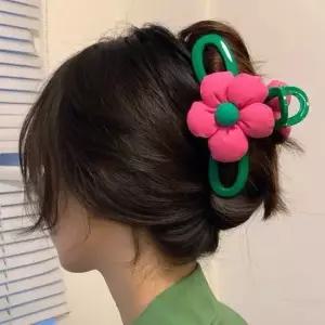올림 긴 머리 반묶음 왕 헤어 삔 대형 큰 꽃 집게 핀