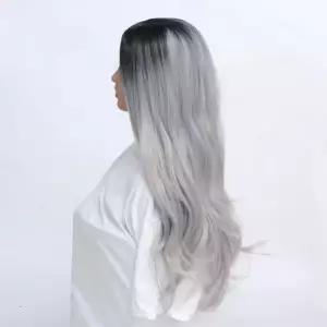 은발 투톤 웨이브 긴머리 가발