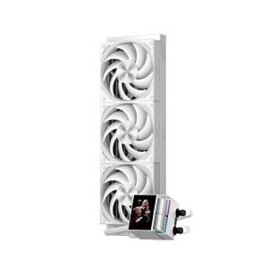PCCOOLER AIO CPU 쿨러 - F5 R120 케이스 팬 3팩 AM4 AM5 인텔 LGA 1700 /1851 /20XX CPS 수냉식(DS360 디스플레이 WH)과 호환되는 2.4인치 IPS LCD 화면 360MM 액체