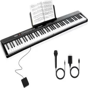 초보자를 위한 VEYOUMO 88 키 세미 가중 키보드 피아노 MIDI 블루투스 1000톤/리듬 150데모 서스테인 페달