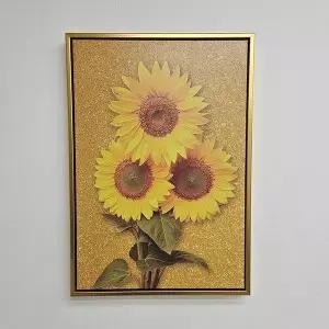 [RIZPICK]해바라기 액자 금전수 풍수액자 35X50cm 거실 장식 사진 이사 집들이