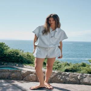 ZARA 루즈핏 포켓 쇼트 점프수트 - 라이트 블루 6929/484/406