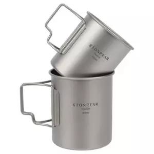 티타늄 캠핑 컵 머그컵 티탄 초경량 백패킹 300/450ml 티타늄컵