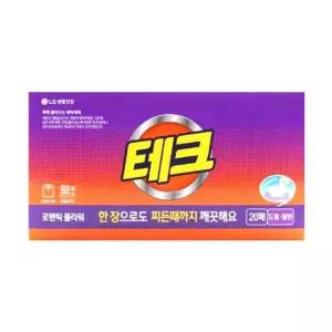 테크 뽑아쓰는 간편 플라워 로맨틱 20매 시트 티슈형세제 세탁세제