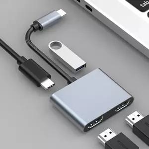 C타입 to HDMI 2in1 듀얼 모니터 분배기 화면 확장 변환 젠더