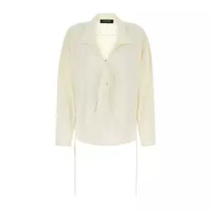키코 코스타디노브 사이드 행잉 타이 새틴 셔츠 KKWSS23SH0130 IVORY