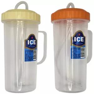 (500ml 색상랜덤 2개) 덕신화학 빨대컵 손잡이/병원/물컵/물통/스트로컵/환자/물병/빨대/노인용/플라스틱