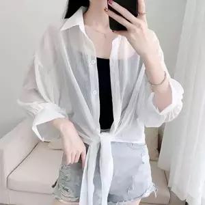여성 롤업 여리핏 셔츠 여행 패션 이 여름 린넨 얇은
