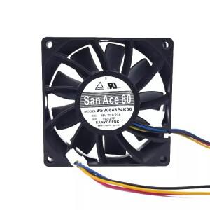 Sanyo 인버터 고유량 냉각 선풍기,  쿨러 9GV0848P4K06, 48V, 0.22A, 8025, 8cm, 80x80x25mm