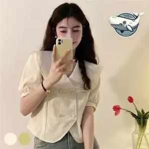여성스러운 빅카라 쉬폰 블라우스 우아한 오피스룩 데이트룩 시원한블라우스 여친룩