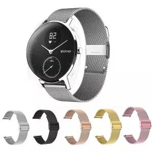 Nokia Withings 스틸 HR 36MM 40MM 스포츠 스마트 시계 퀵 릴리스 밴드 용 18mm 20mm 밀라노 교체 스트랩