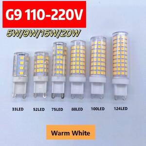 Led G9 AC110V 220V 가장 밝은 램프 5W 세라믹 SMD2835 LED 전구 따뜻한/차가운 흰색 스포트라이트 할로겐