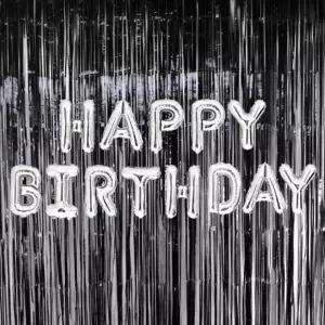 [m0WcV466]은박풍선생일실버+커튼블랙세트