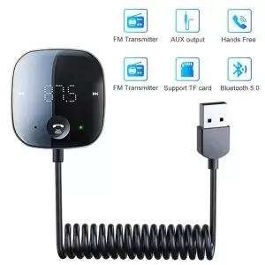 Bluetooth 5.0 FM/AUX 송신기 오디오 및 수신기 핸즈프리 차량용 어댑터 고속 충전기
