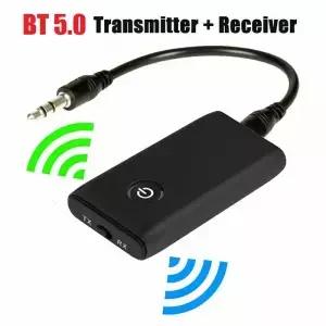 무선 블루투스 호환 5.0 송신기 수신기 충전식 3.5mm AUX 포트 TV PC 자동차 스피커 용 Hifi 음악 오디오