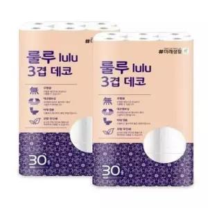 잘풀리는집 비데겸용 룰루 3겹 데코 화장지30롤 2팩
