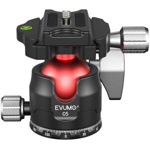 EVUMO C5 프로페셔널 볼 헤드 38mm 빅 볼 헤드 360 °   카메라용 파노라마 풀 CNC 로우 프로파일 Arca 스
