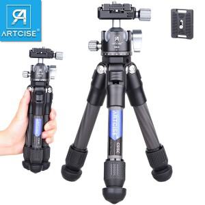ARTCISE CS15C 탄소 섬유 컴팩트 여행용 휴대용 탁상 미니 삼각대 360 ° 파노라마 볼헤드 DSLR 카메라 휴