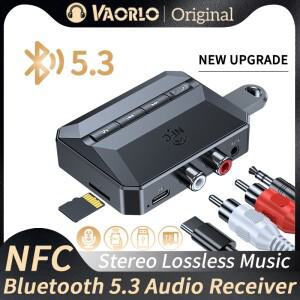 NFC Bluetooth 5.3 오디오 수신기 3.5mm AUX RCA USB U 디스크/TF HIFI 스테레오 음악 무선 어댑터 (차량용