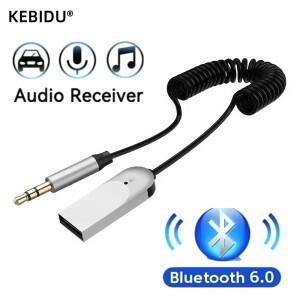 블루투스 6.0 오디오 리시버 스테레오 동글 USB - 3.5mm AUX 잭 차량용 무선 어댑터 핸즈프리 카 키트 스피