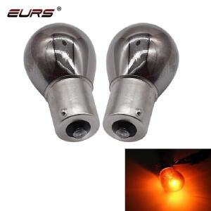 2Pcs BA15S 1156 581 bau15s PY21W 크롬 실버 앰버 후면 표시기 전구 회전 신호 테일 브레이크 라이트 12V